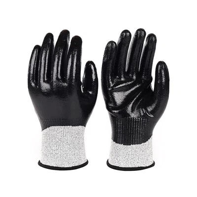 Lámhainní gearrtha brataithe nítríle hppe HPPE